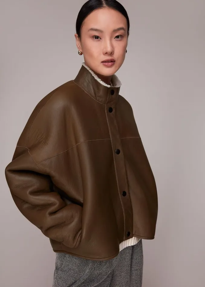 Women Coats and Jackets Whistles Brown Zoe Reversible Coat