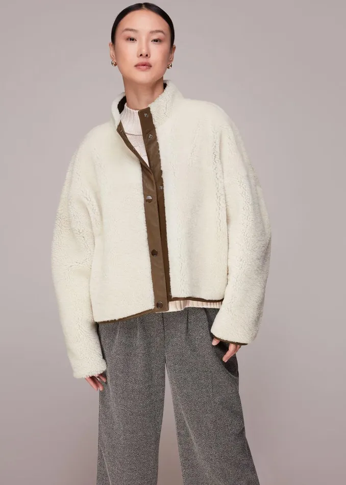 Women Coats and Jackets Whistles Brown Zoe Reversible Coat