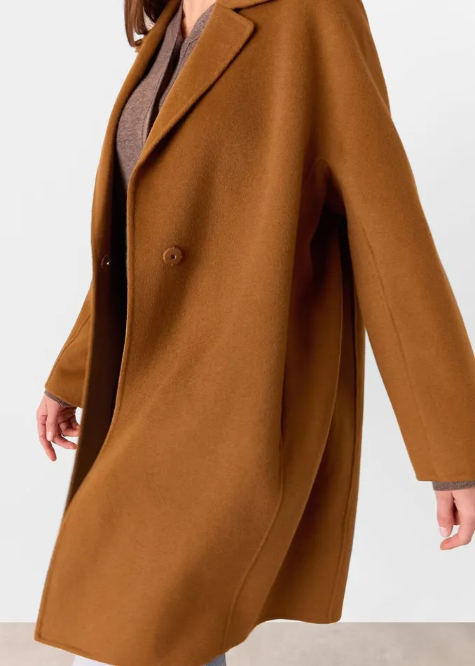 Women Coats and Jackets Whistles Camel Julia Wool Double Faced Coat