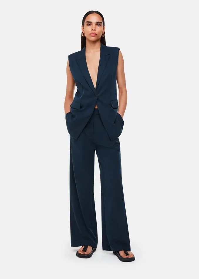 Women Coats and Jackets Whistles Navy Joss Sleeveless Blazer