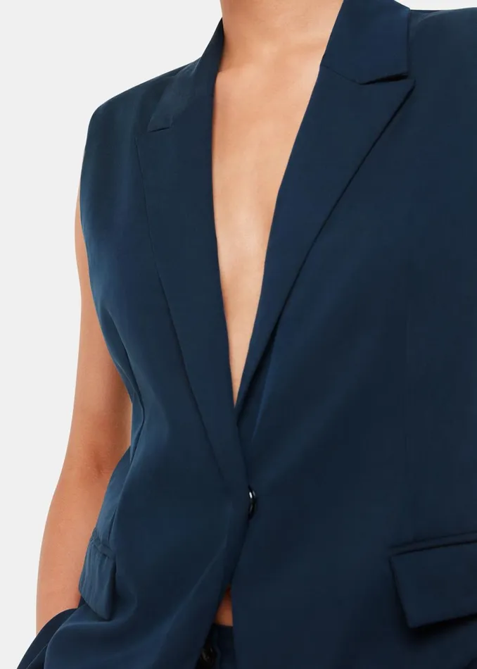 Women Coats and Jackets Whistles Navy Joss Sleeveless Blazer