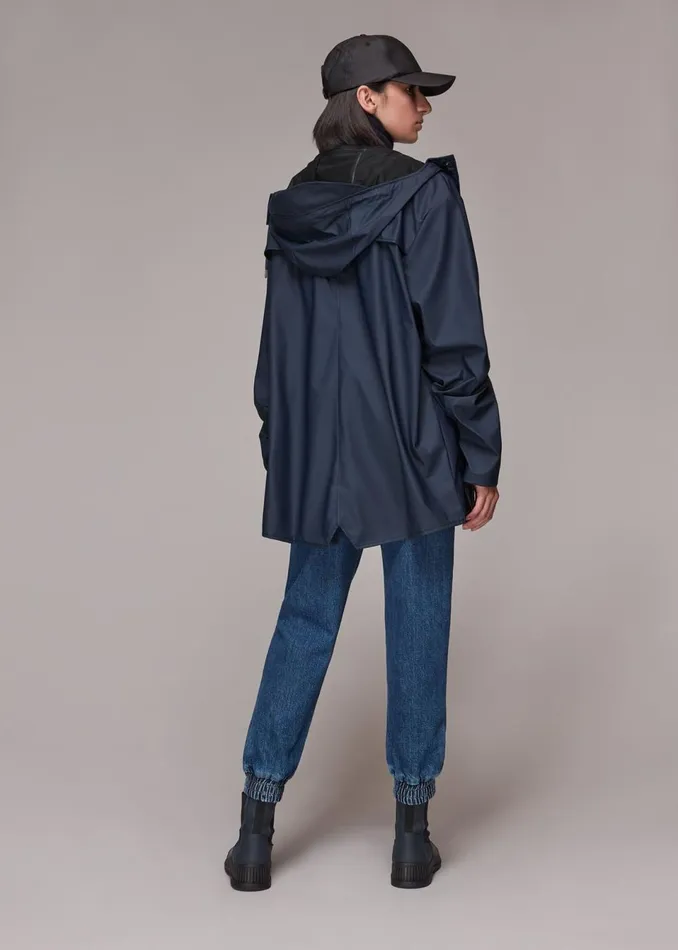 Women Coats and Jackets Whistles Navy Rains Hooded Jacket