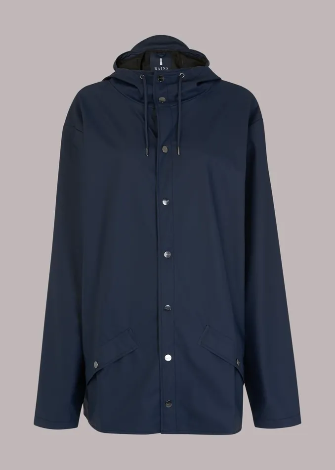 Women Coats and Jackets Whistles Navy Rains Hooded Jacket