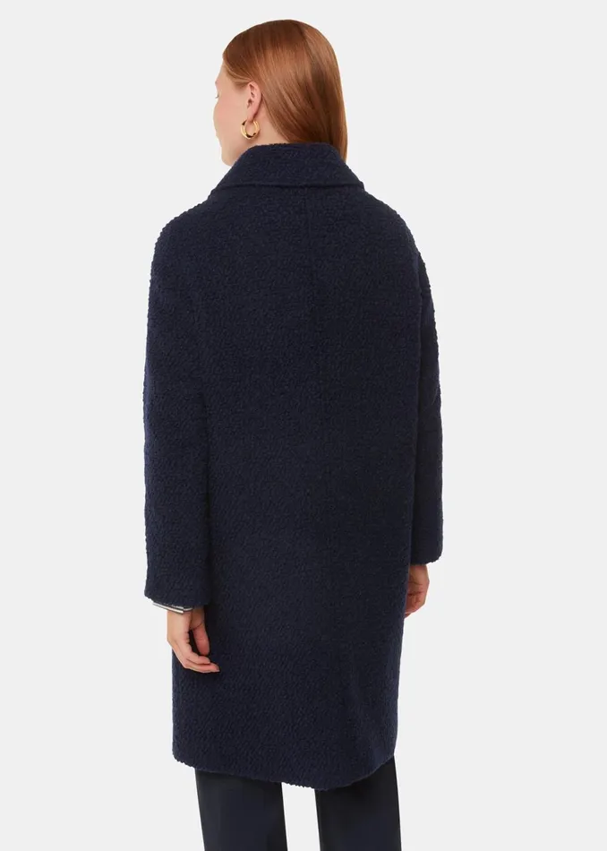 Women Coats and Jackets Whistles Navy Romy Boucle Coat