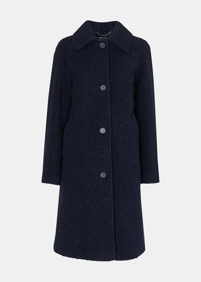 Women Coats and Jackets Whistles Navy Romy Boucle Coat