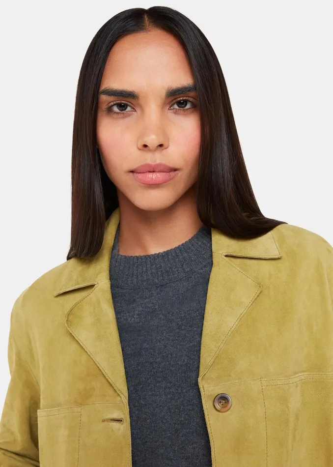 Women Coats and Jackets Whistles Neutral Lani Tassel Suede Jacket