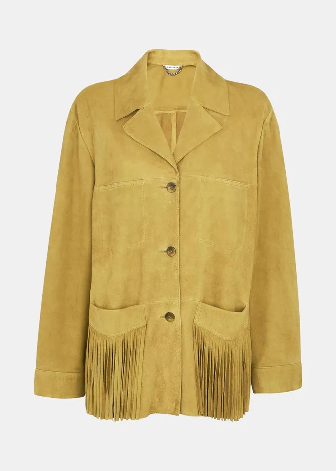 Women Coats and Jackets Whistles Neutral Lani Tassel Suede Jacket