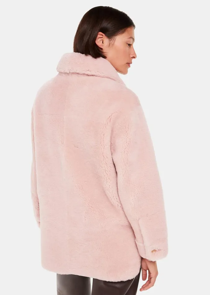 Women Coats and Jackets Whistles Pink Mia Shearling Coat