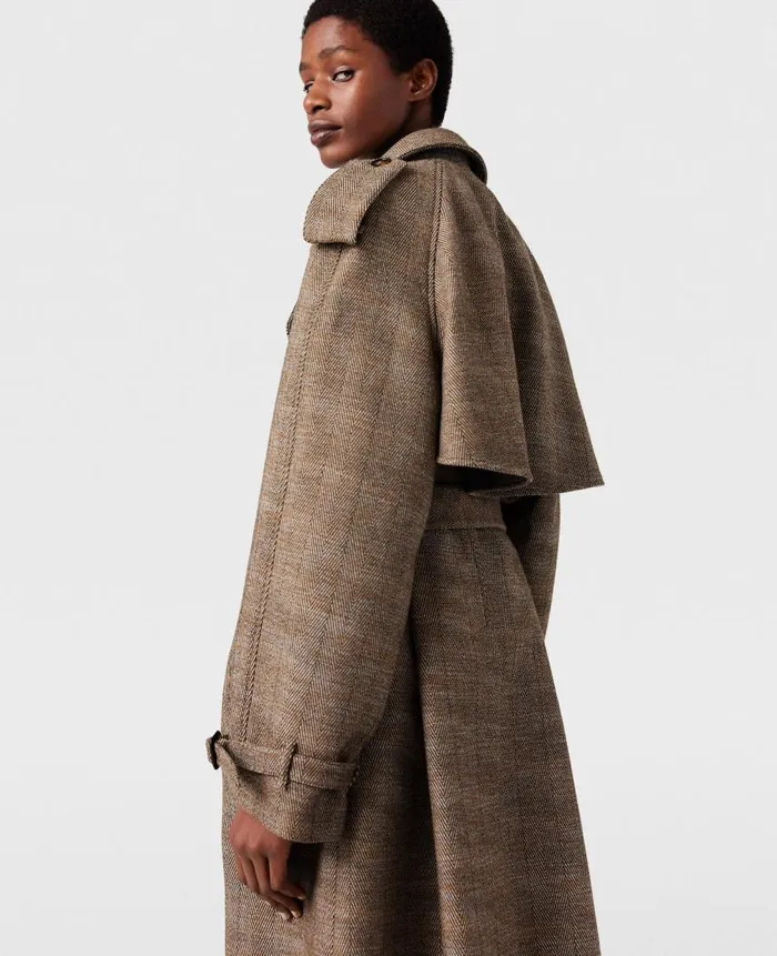 Women Coats And Jackets Stella McCartney Belted Check Trench Coat Prince Of Wales Check