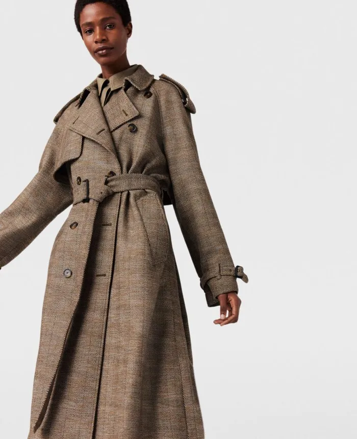 Women Coats And Jackets Stella McCartney Belted Check Trench Coat Prince Of Wales Check