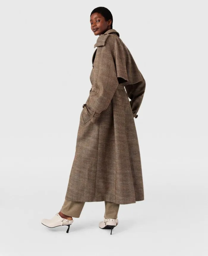 Women Coats And Jackets Stella McCartney Belted Check Trench Coat Prince Of Wales Check