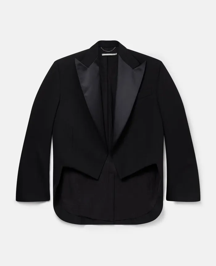Women Coats And Jackets Stella McCartney Cropped Wool Tuxedo Blazer Midnight Black Women Coats And Jackets Stella McCartney Cropped Wool Tuxedo Blazer Midnight Black
