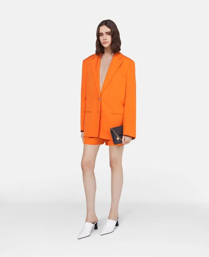 Women Coats And Jackets Stella McCartney Oversized SingleBreasted Blazer Bright Orange Women Coats And Jackets Stella McCartney Oversized SingleBreasted Blazer Bright Orange
