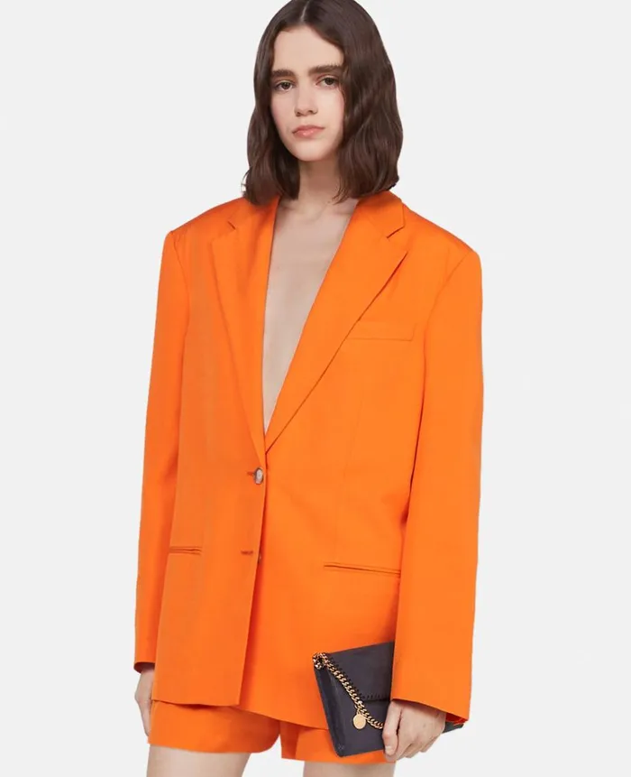 Women Coats And Jackets Stella McCartney Oversized SingleBreasted Blazer Bright Orange Women Coats And Jackets Stella McCartney Oversized SingleBreasted Blazer Bright Orange