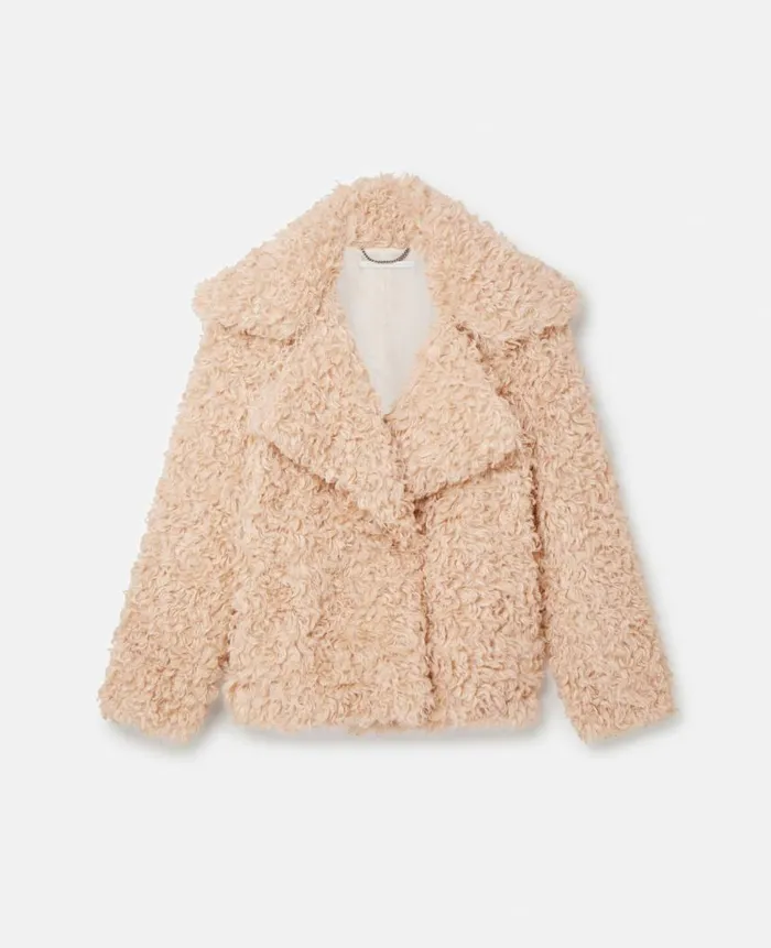 Women Coats And Jackets Stella McCartney Short Teddy Coat Oat