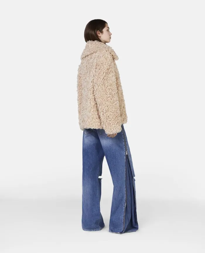 Women Coats And Jackets Stella McCartney Short Teddy Coat Oat