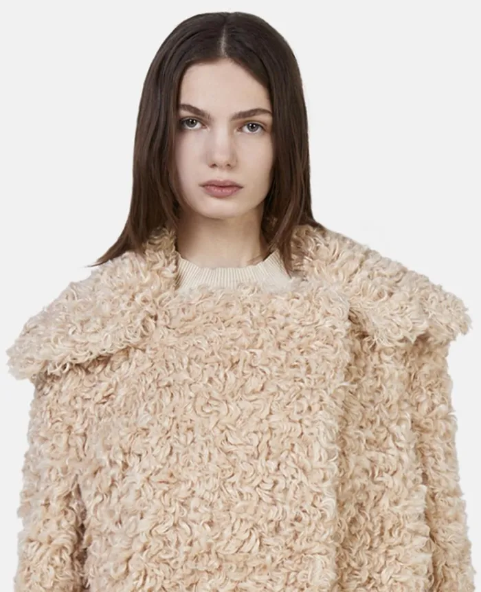 Women Coats And Jackets Stella McCartney Short Teddy Coat Oat