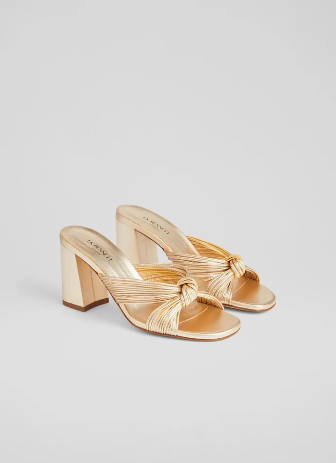 Women Coletta Gold Strappy Mules Gold LKBennett Sandals Women Coletta Gold Strappy Mules Gold LKBennett Sandals
