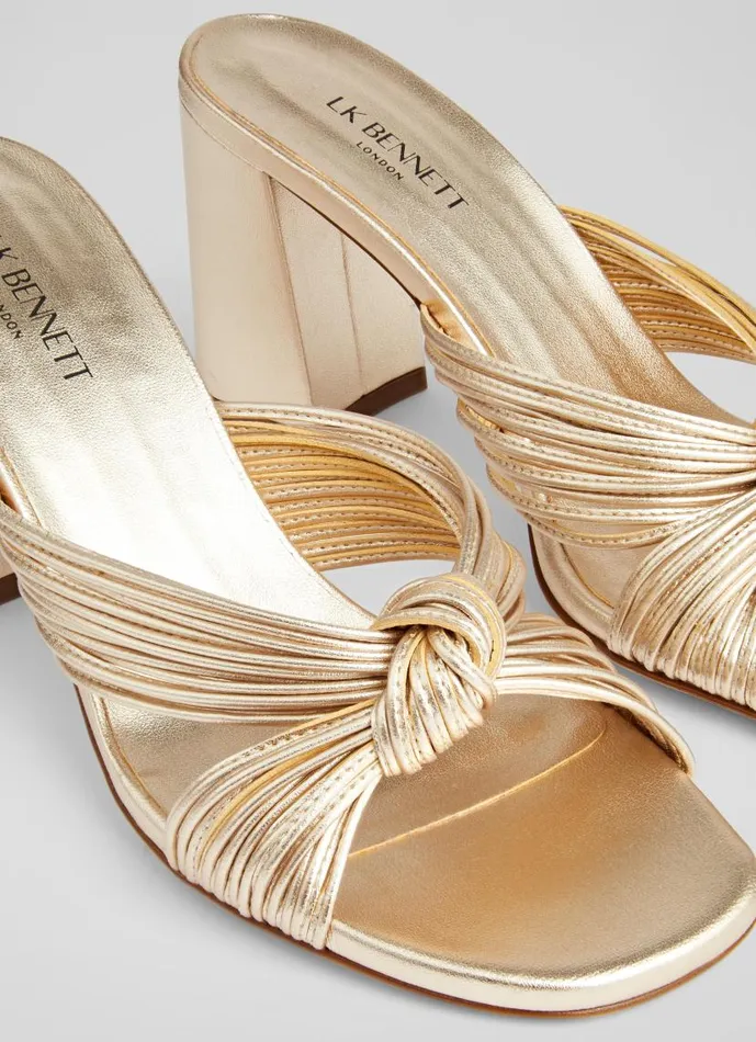 Women Coletta Gold Strappy Mules Gold LKBennett Sandals Women Coletta Gold Strappy Mules Gold LKBennett Sandals