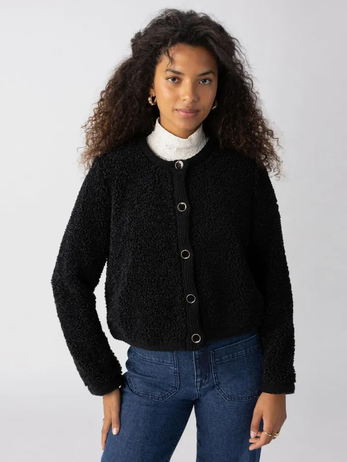 Women Cozy Cardigan Black Sanctuary Clothing Sweaters and Cardis