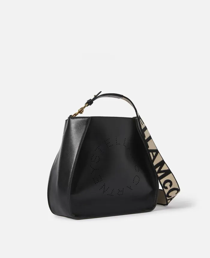 Women Crossbody Bags Stella McCartney Logo Crossbody Bag Black