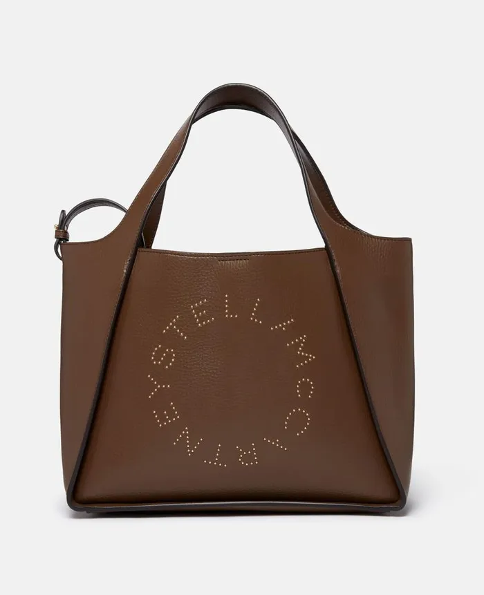 Women Crossbody Bags Stella McCartney Logo Top Handle Crossbody Bag Chocolate Brown Women Crossbody Bags Stella McCartney Logo Top Handle Crossbody Bag Chocolate Brown