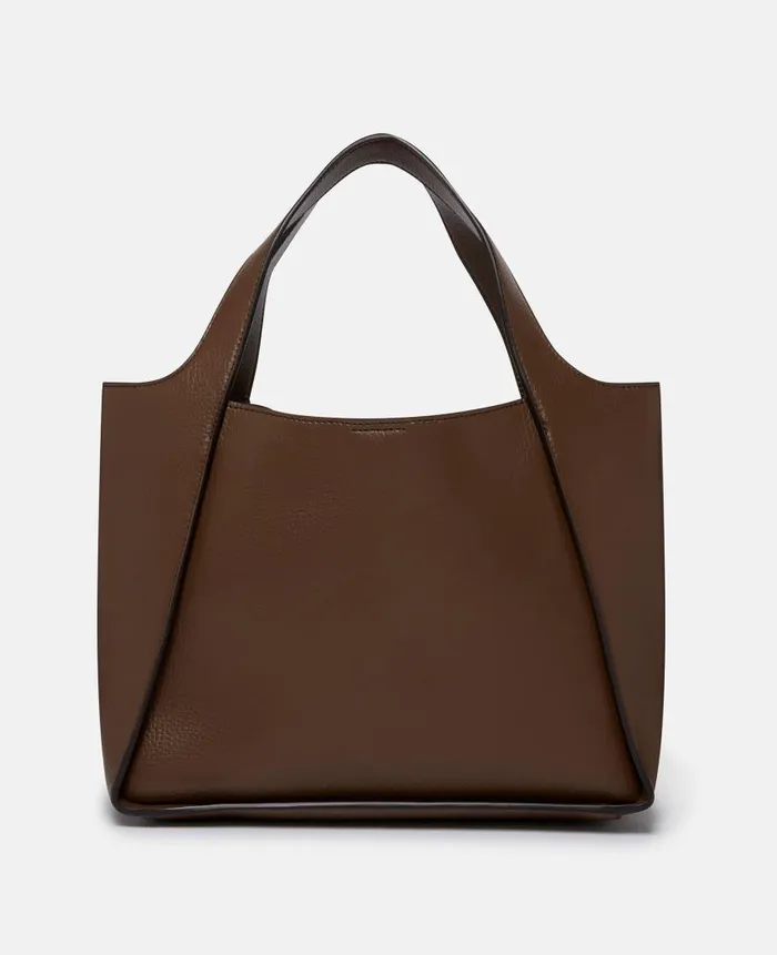 Women Crossbody Bags Stella McCartney Logo Top Handle Crossbody Bag Chocolate Brown
