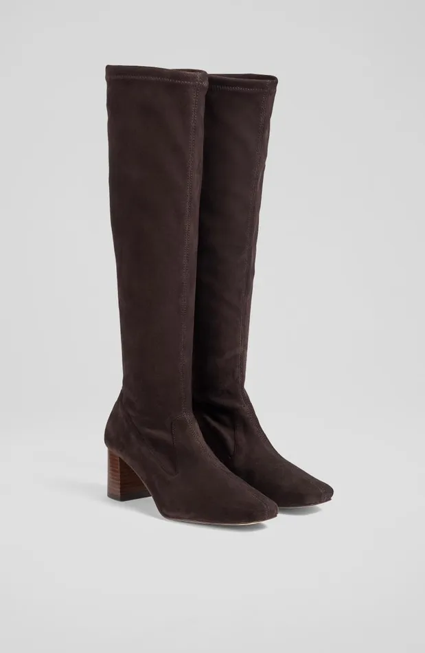 Women Davina Chocolate Stretch Suede KneeHigh Boots Chocolate LKBennett Boots Women Davina Chocolate Stretch Suede KneeHigh Boots Chocolate LKBennett Boots