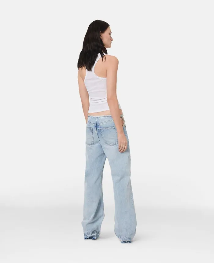 Women Denim Stella McCartney Diamant Star Wide Leg Jeans Blue