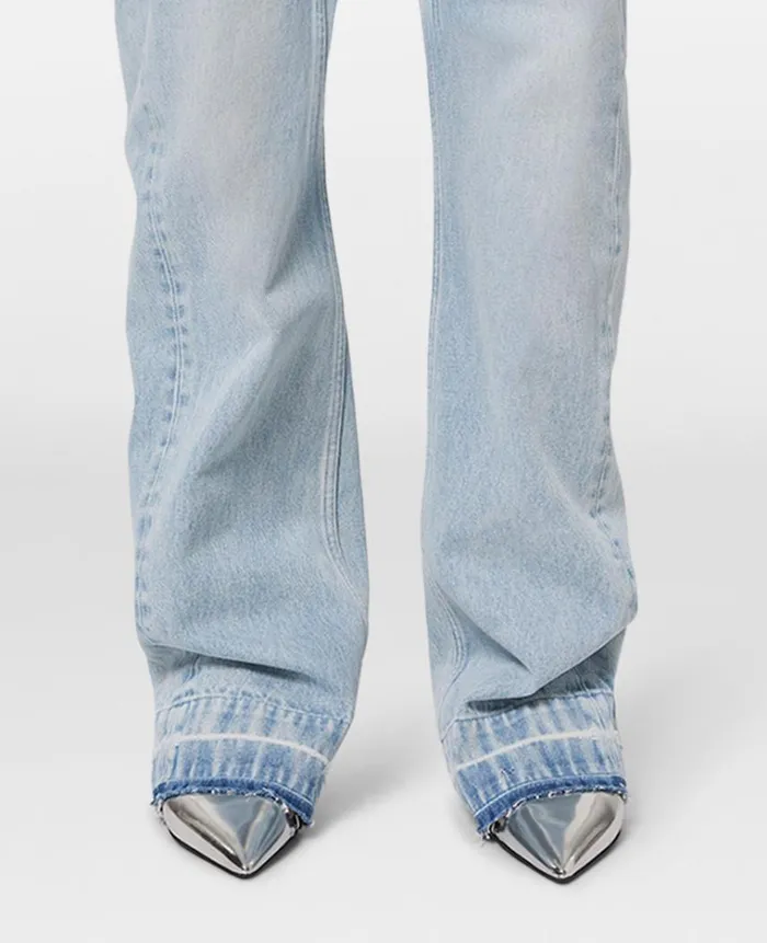 Women Denim Stella McCartney Diamant Star Wide Leg Jeans Blue
