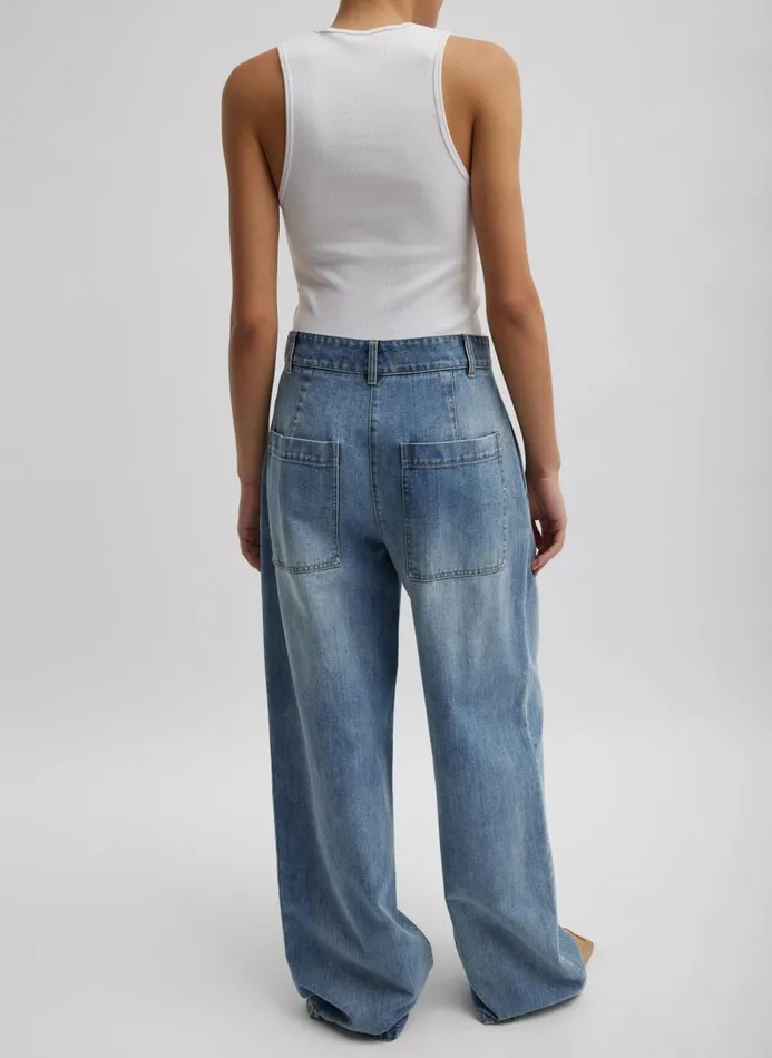 Women Denim Tibi Classic Wash Stella Jean Classic Blue