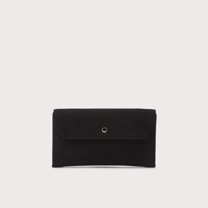 Women Dora Black Suede Envelope Clutch LKBennett Clutch Bags