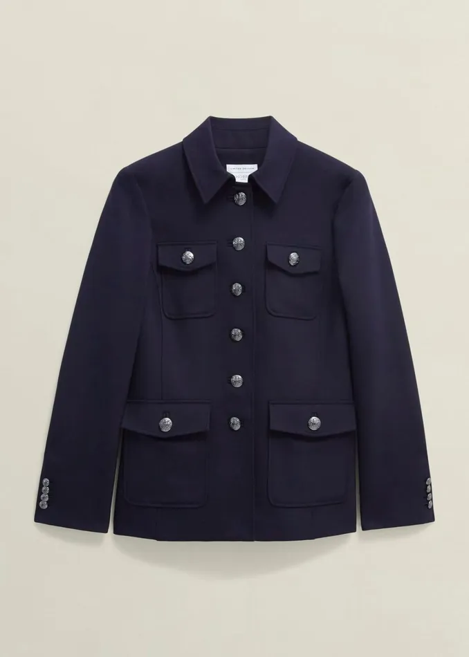 Women Dorney Jacket With Wool Navy Hobbs Coats and Jackets