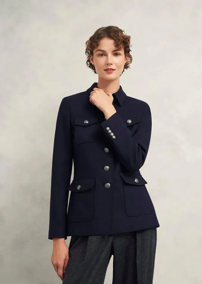 Women Dorney Jacket With Wool Navy Hobbs Coats and Jackets