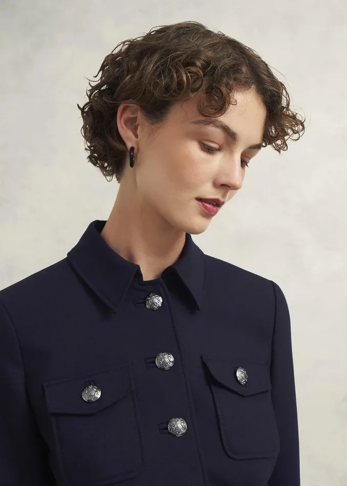 Women Dorney Jacket With Wool Navy Hobbs Coats and Jackets