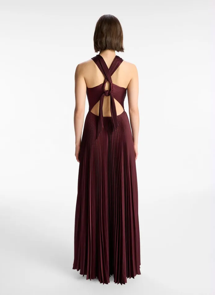 Women Dresses ALC Athena Satin Pleated Dress Chicory