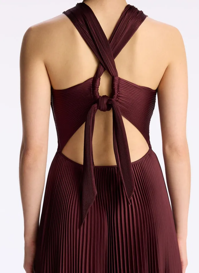 Women Dresses ALC Athena Satin Pleated Dress Chicory