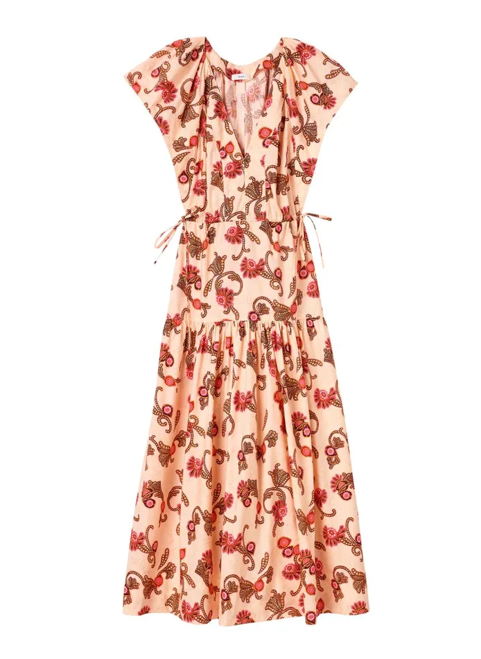 Women Dresses ALC August Cotton Midi Dress Peach Dust Multi