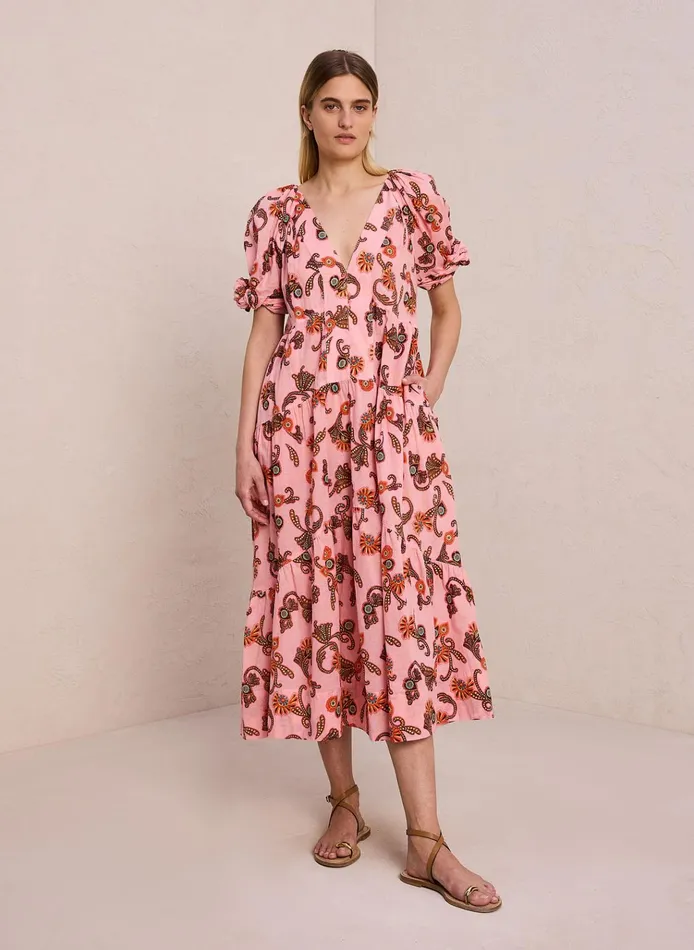 Women Dresses ALC Carmela Cotton Midi Dress Rosa Multi