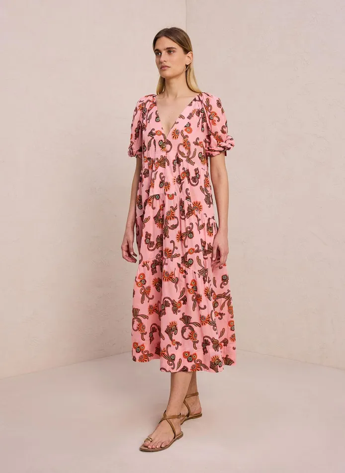Women Dresses ALC Carmela Cotton Midi Dress Rosa Multi
