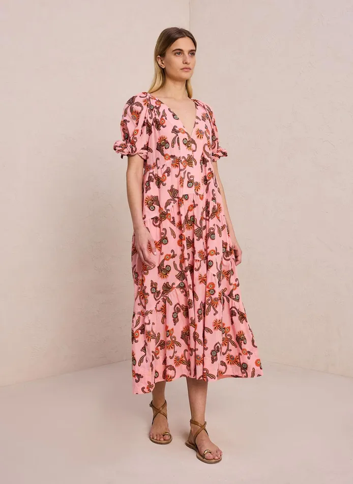 Women Dresses ALC Carmela Cotton Midi Dress Rosa Multi