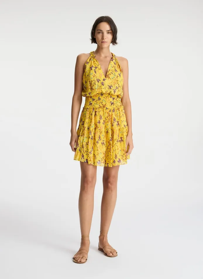 Women Dresses ALC Courtney Silk Mini Dress Sole Multi