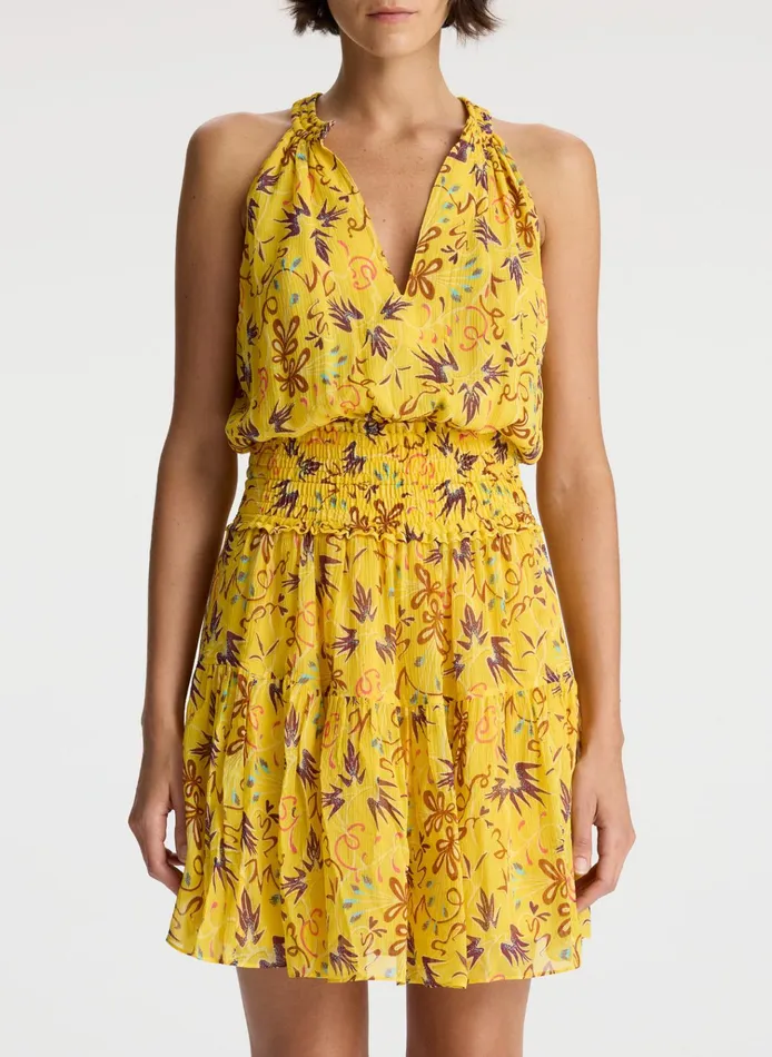 Women Dresses ALC Courtney Silk Mini Dress Sole Multi