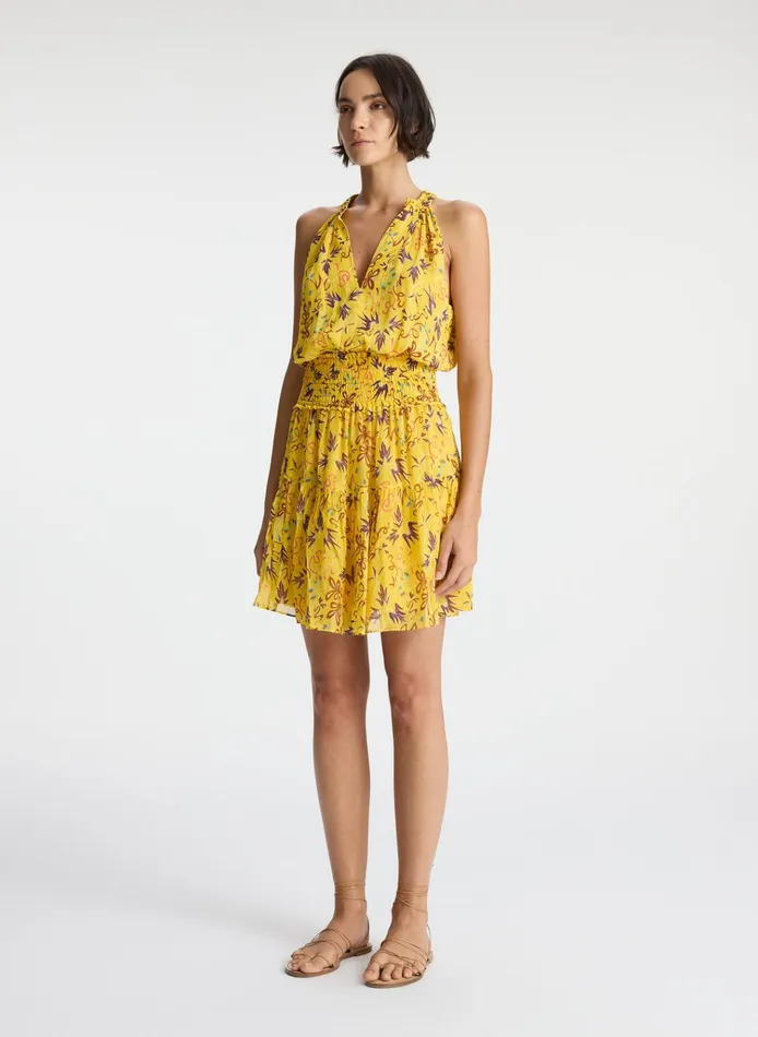 Women Dresses ALC Courtney Silk Mini Dress Sole Multi