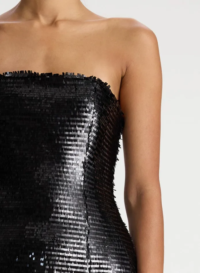 Women Dresses ALC Elsie Strapless Sequin Mini Dress Black