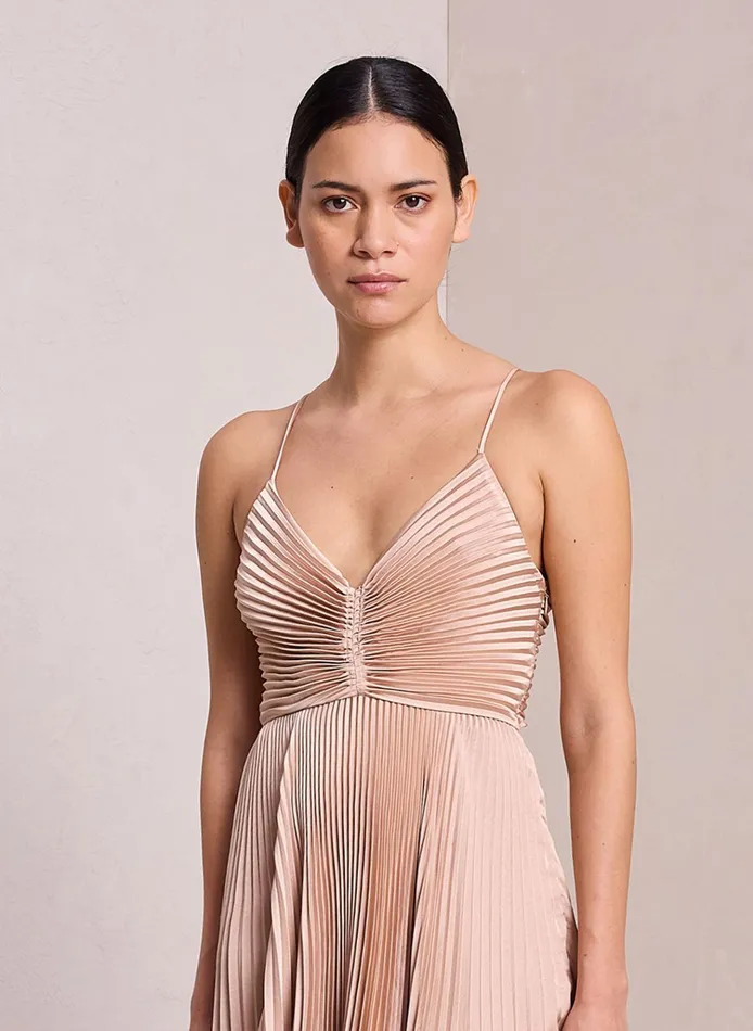 Women Dresses ALC Gemini Satin Pleated Dress Bella