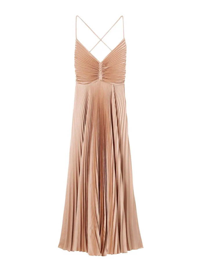Women Dresses ALC Gemini Satin Pleated Dress Bella