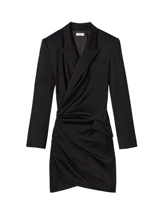 Women Dresses ALC Indigo Satin Blazer Dress Black