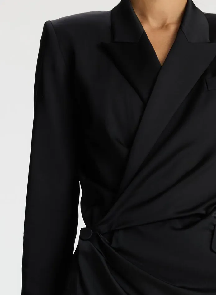 Women Dresses ALC Indigo Satin Blazer Dress Black