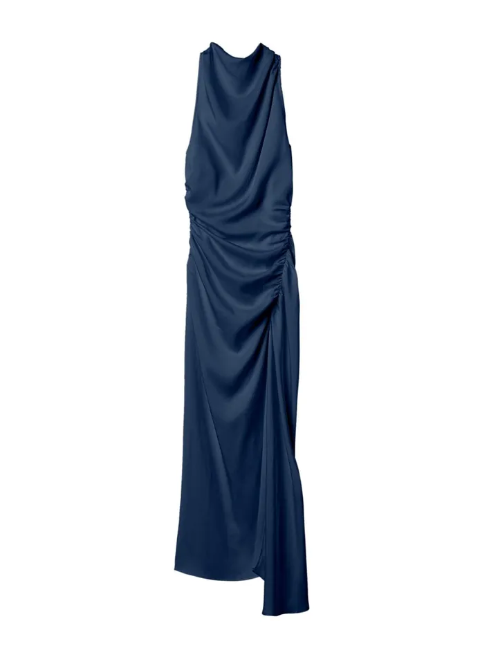 Women Dresses ALC Inez Satin Midi Dress Dark Sapphire